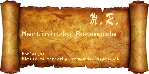 Martiniczky Rozamunda névjegykártya